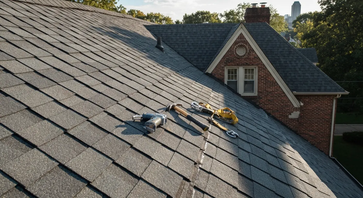 Residential roof repair in Clayton