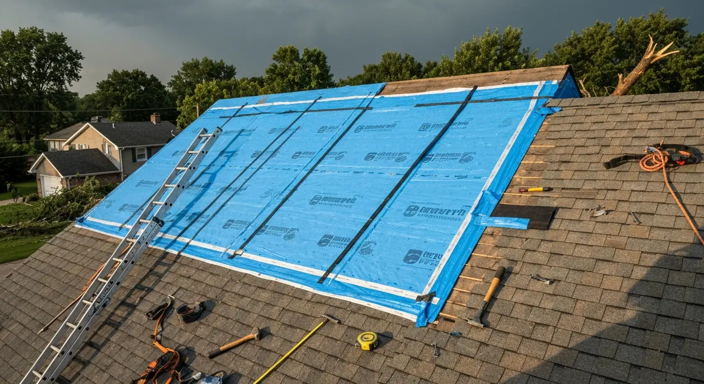 Storm damage roof repair