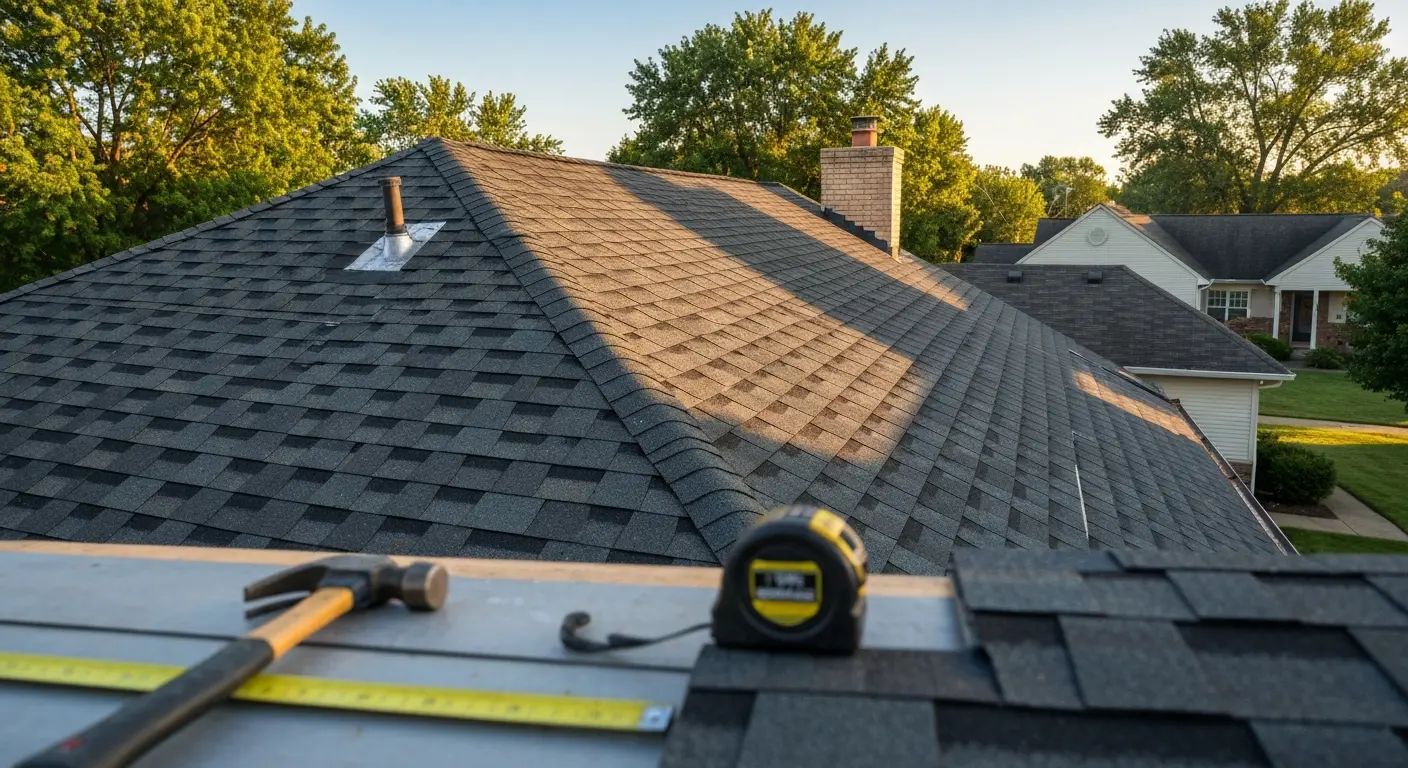 New roof installation on colonial home