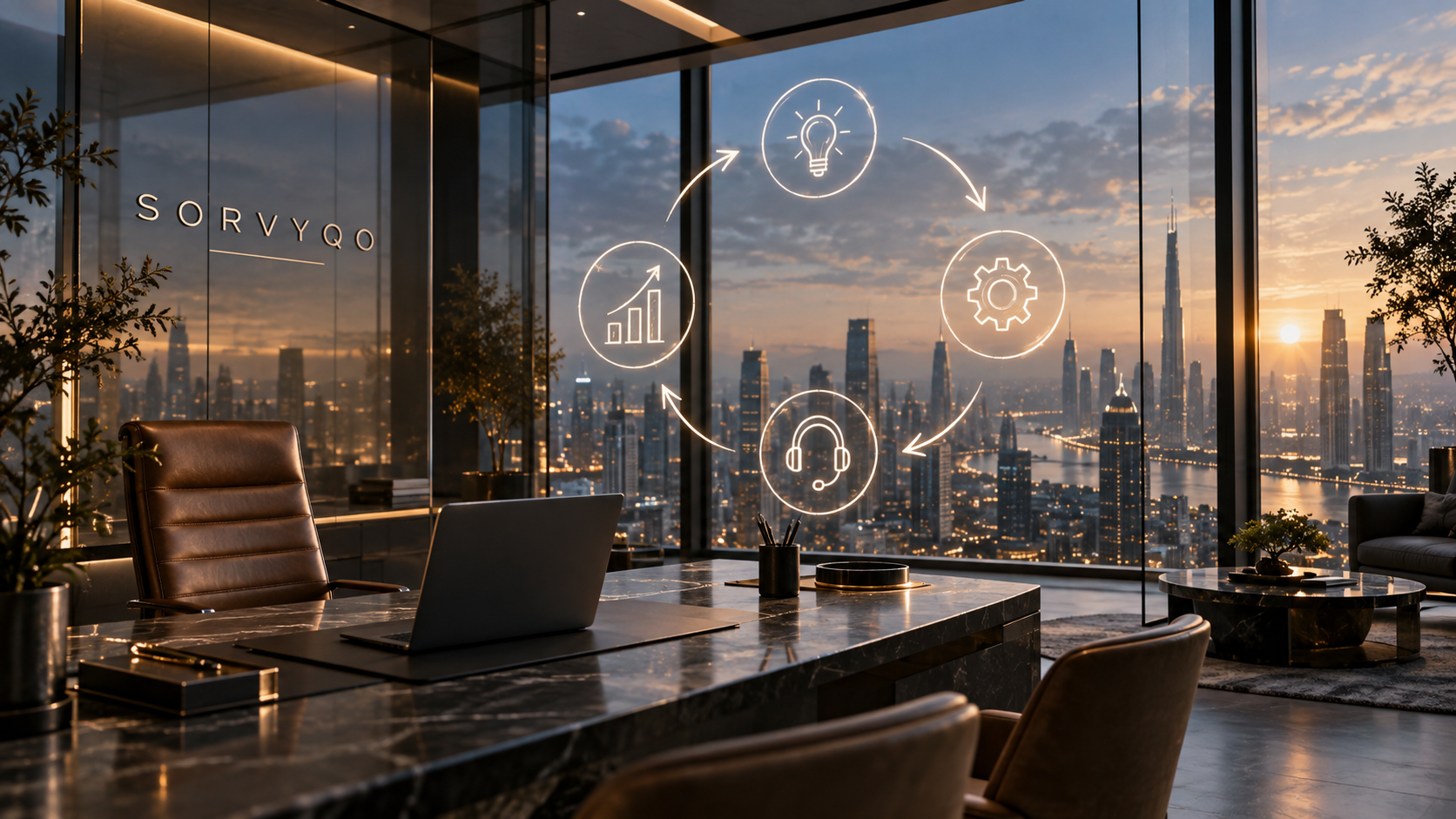 SORVYQO modern AI growth workspace