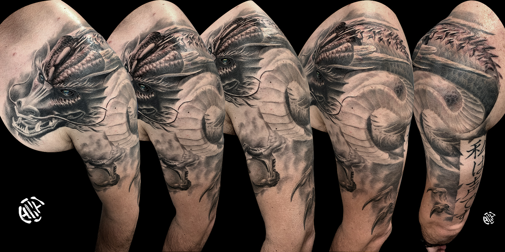 Flying Japanese Dragon tattoo by Biagio