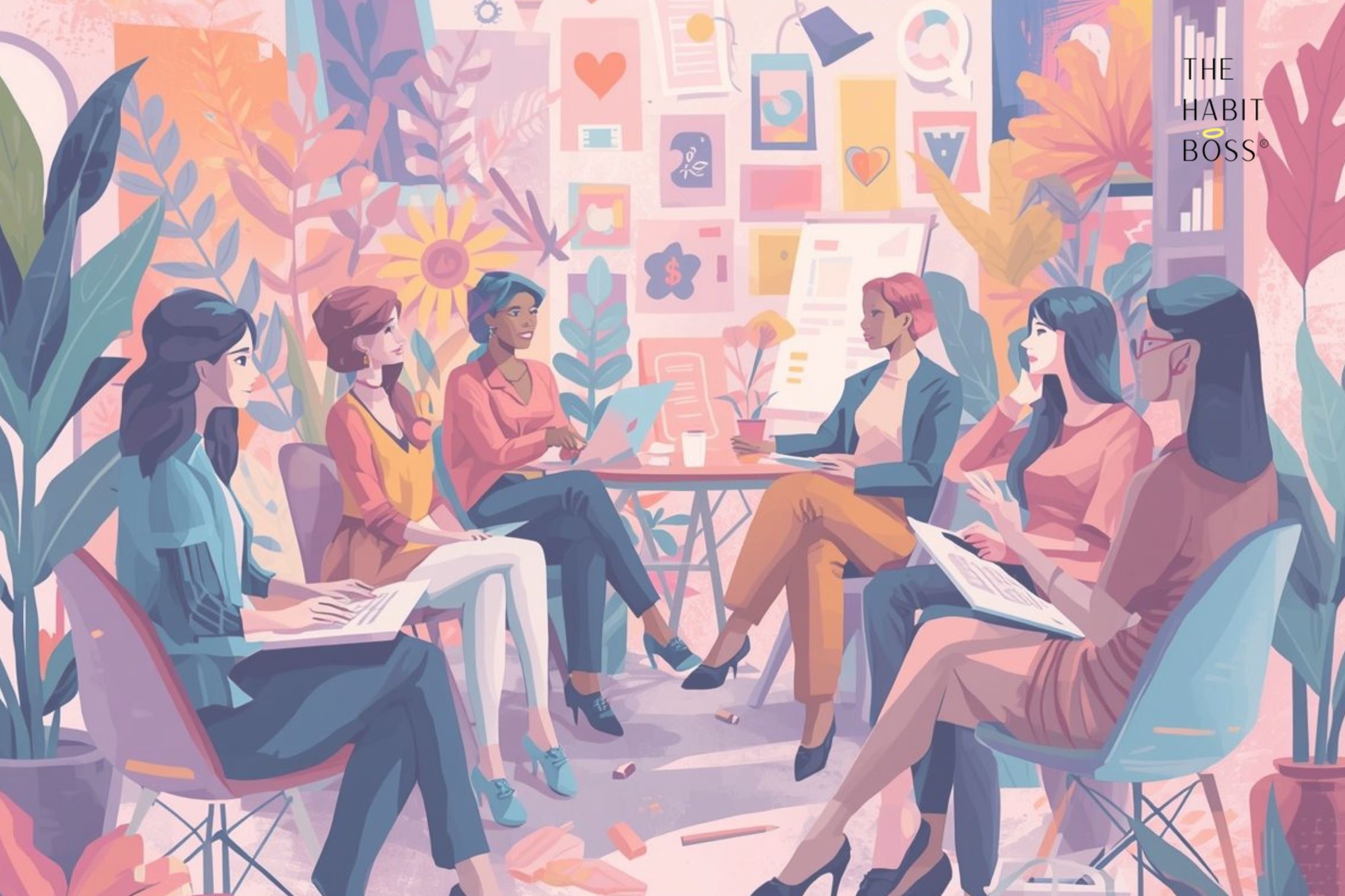 an animated image of women supporting each other