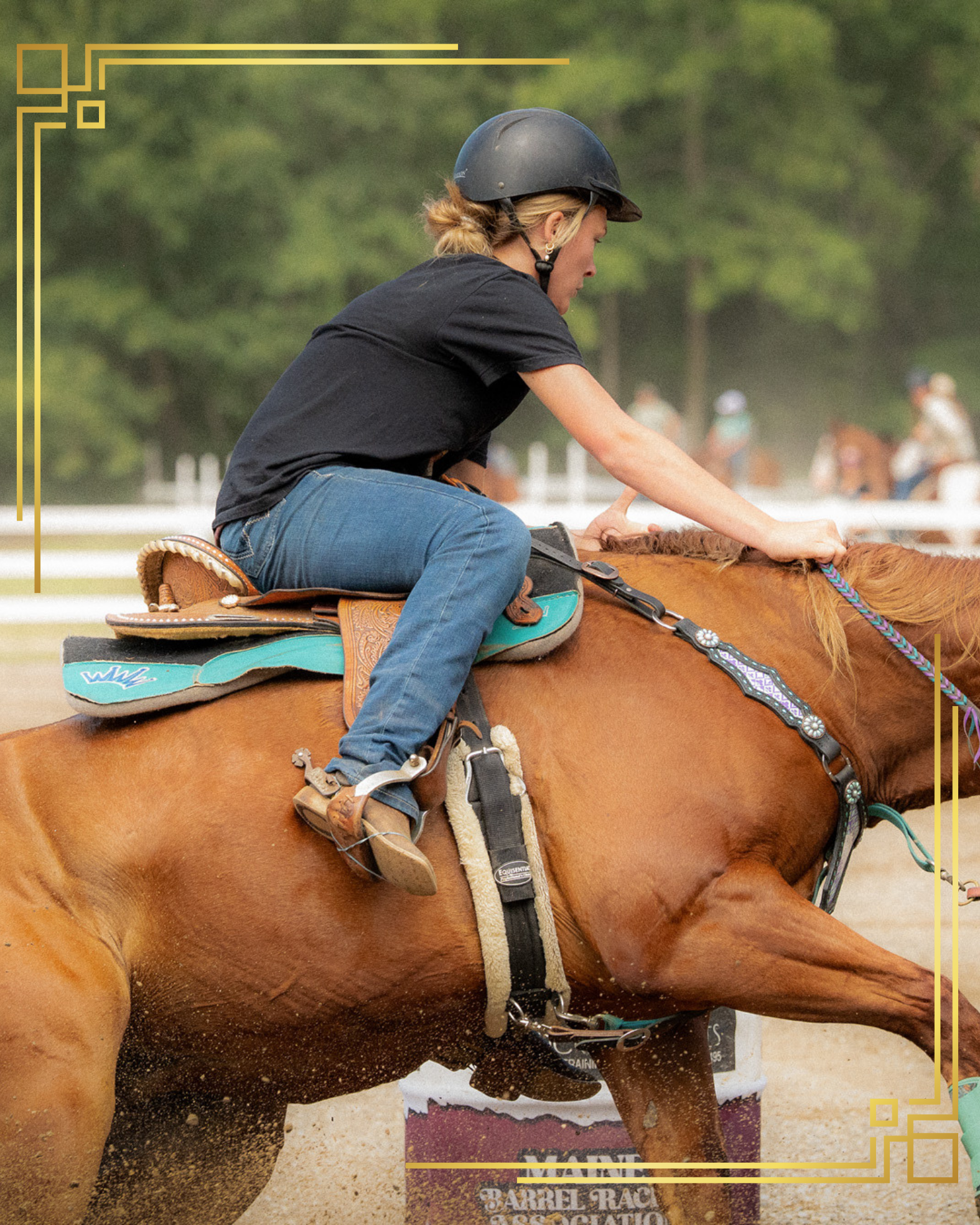 A horse and rider sharing a quiet guided moment together during a fine-art equestrian photography session in Connecticut, with patient direction and natural connection