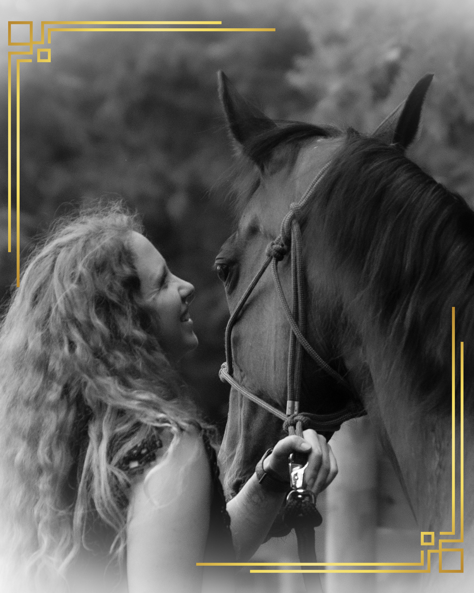 A horse and their person sharing a quiet, gentle moment together in soft light, reflecting on time that feels especially precious