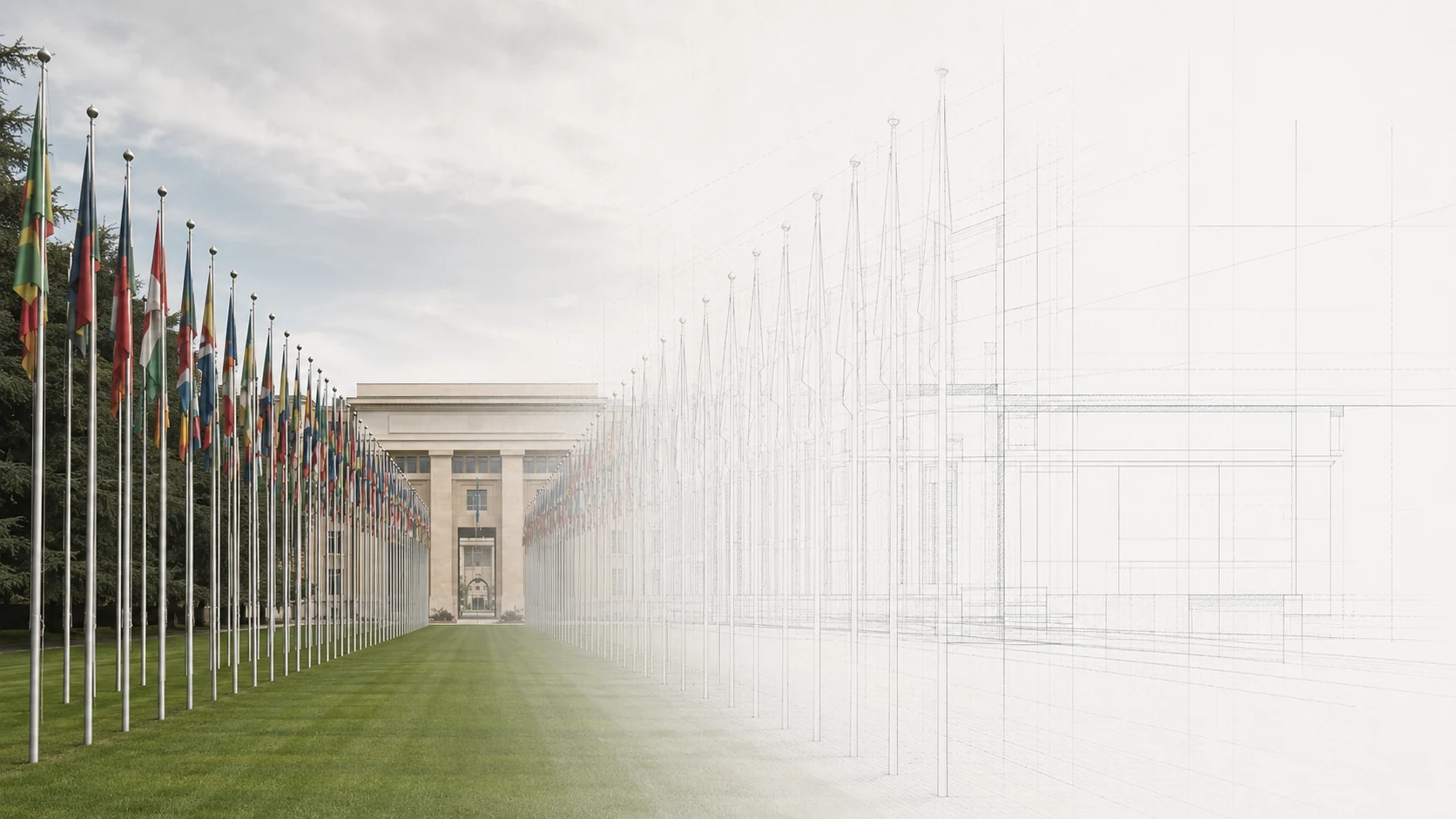 Accompagnement de projet immobilier à Genève — plan architectural et architecture réalisée
