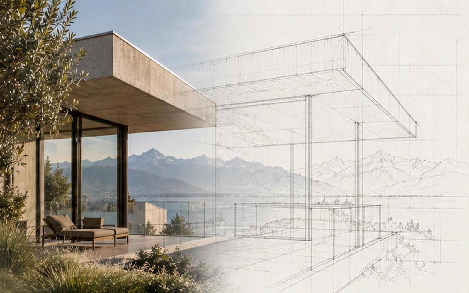 Accompagnement de projet immobilier — plan architectural et architecture réalisée