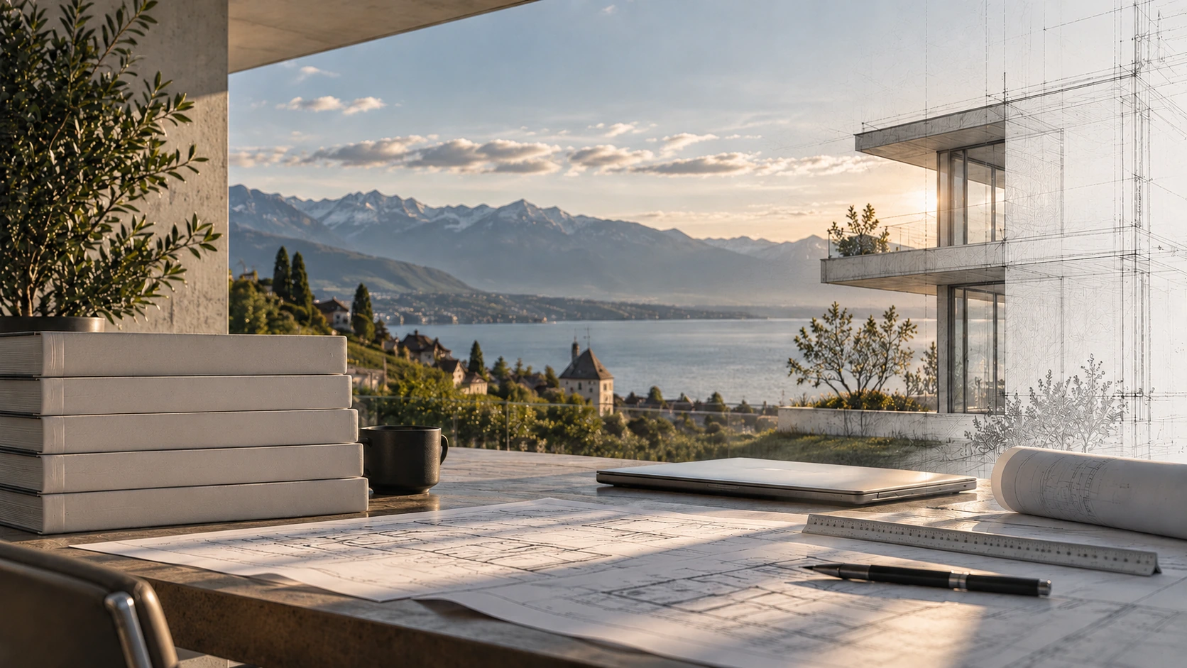 Normes SIA et projet immobilier en Suisse — plan architectural et architecture réalisée