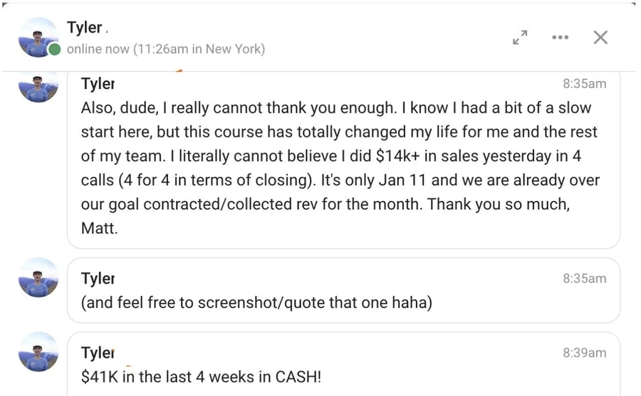Client reports $41K collected in four weeks