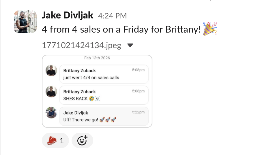 Client reports four sales from four calls in a single day