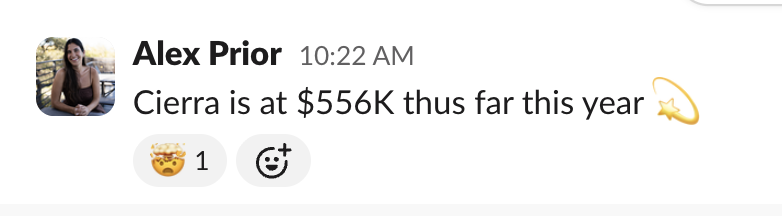 Client reports $556K collected so far this year