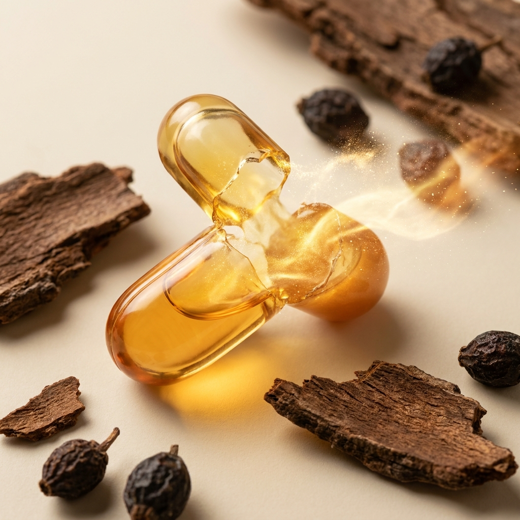 Capsule releasing golden nutrients with botanical extracts