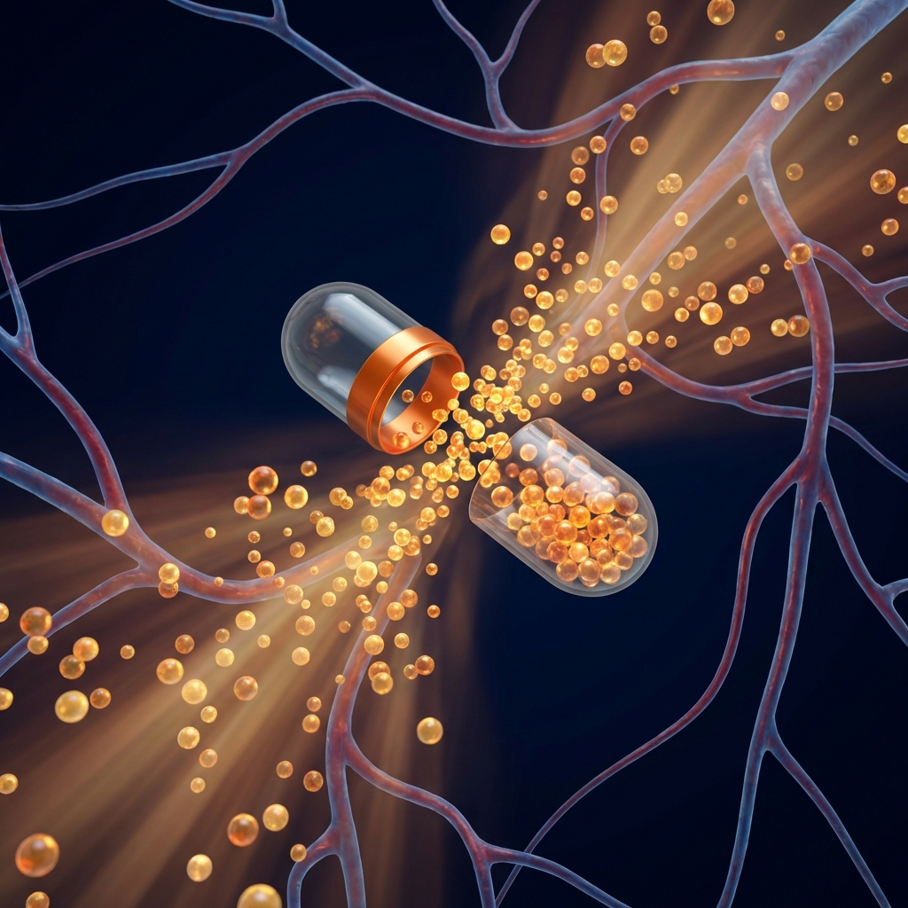 Capsule releasing nutrients into bloodstream