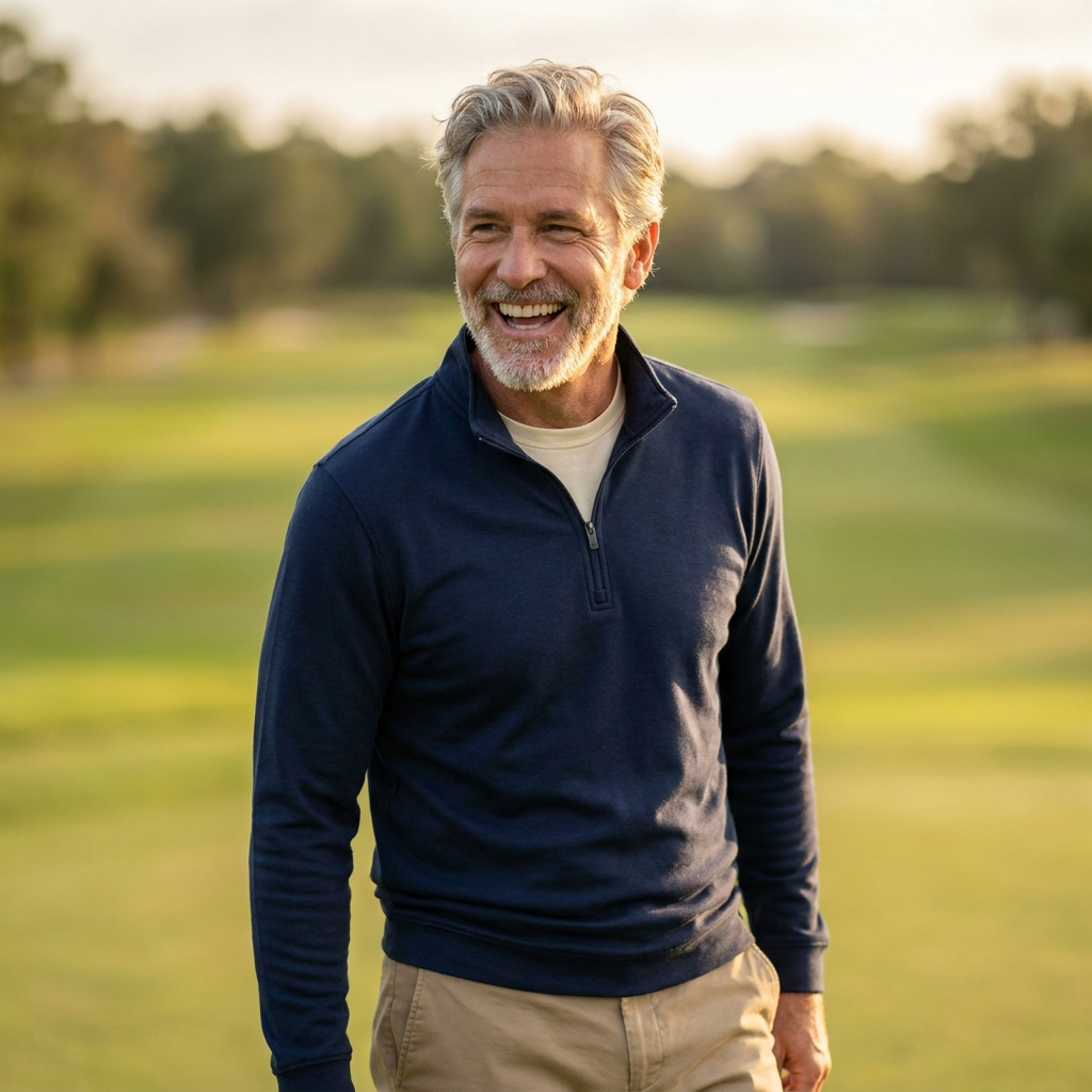 Confident healthy man enjoying his day outdoors