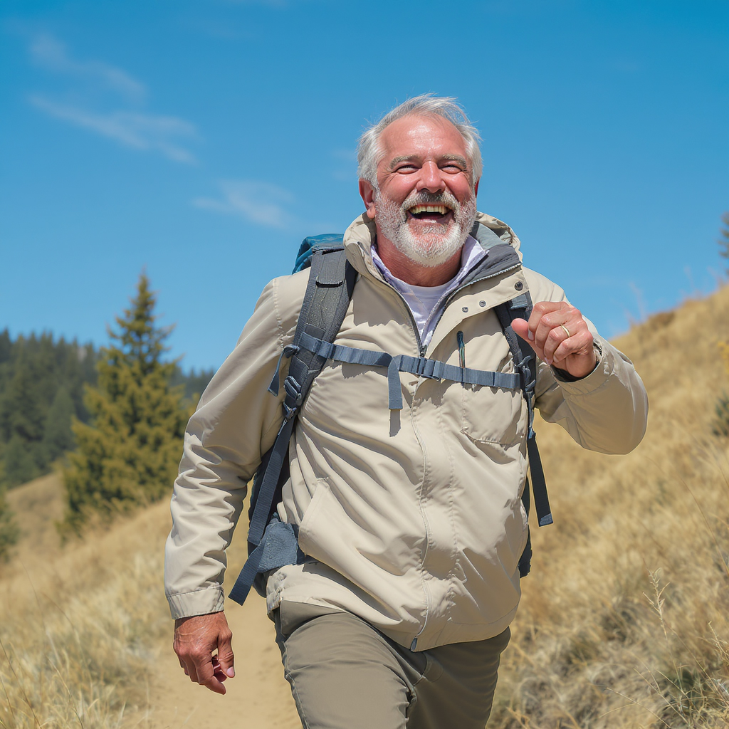 Active man enjoying outdoor freedom and vitality