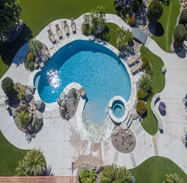 Pool with Aqua Blue Mini StoneScapes finish