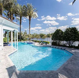 Pool with Aqua Cool Mini StoneScapes finish
