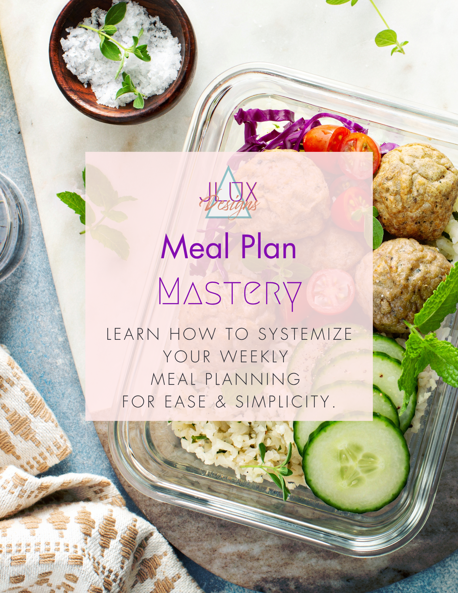 meal prep containers with balanced meals for weekly PCOS meal planning