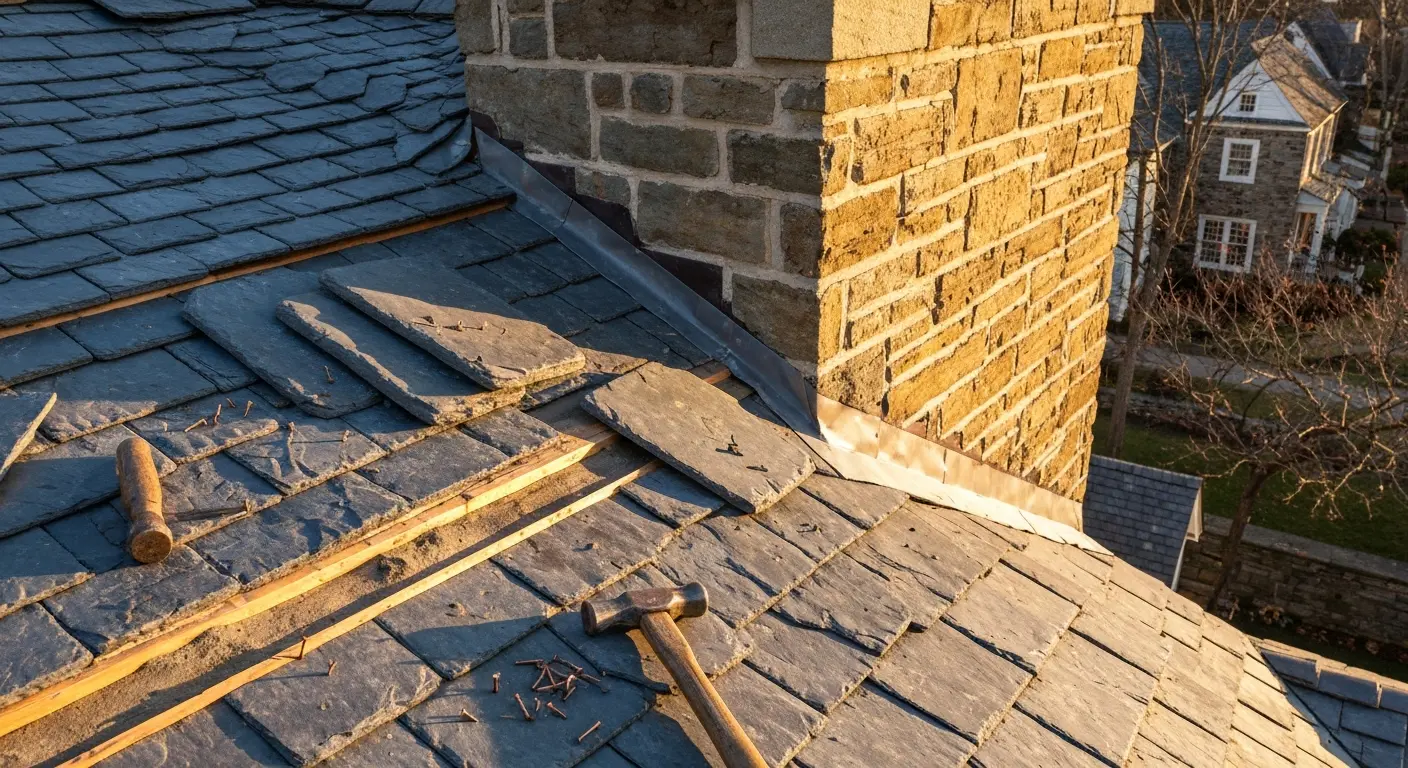 Roof and masonry work