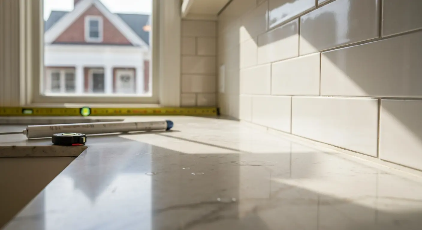 Countertop and backsplash installation