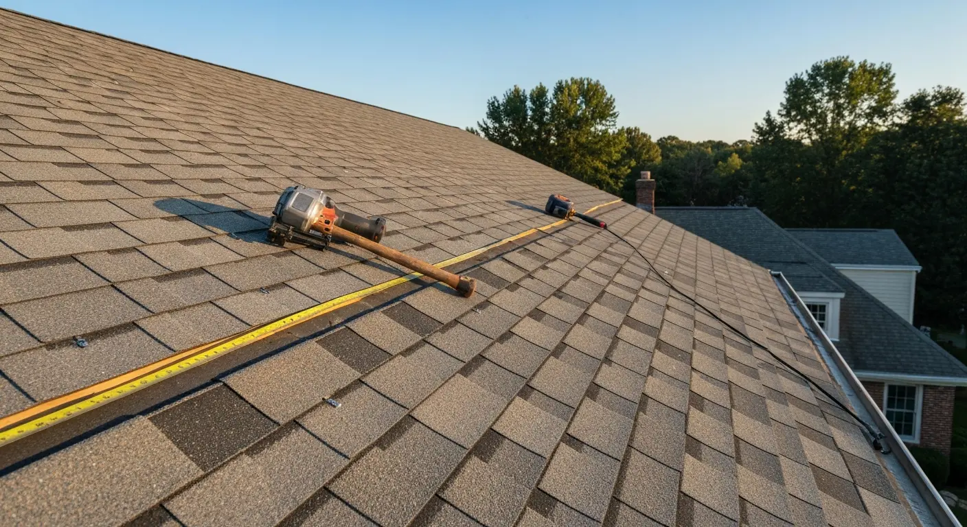 New roofing on Delaware County home