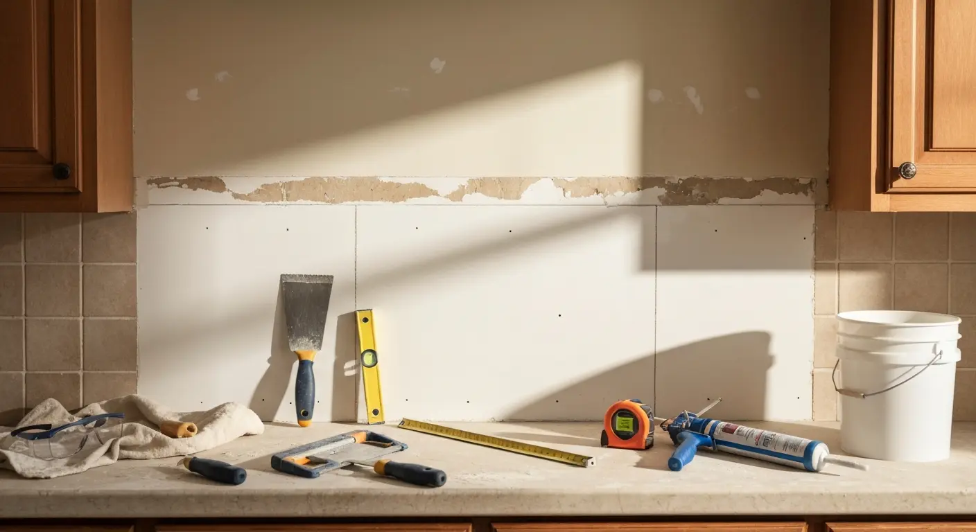 Backsplash removal and prep work
