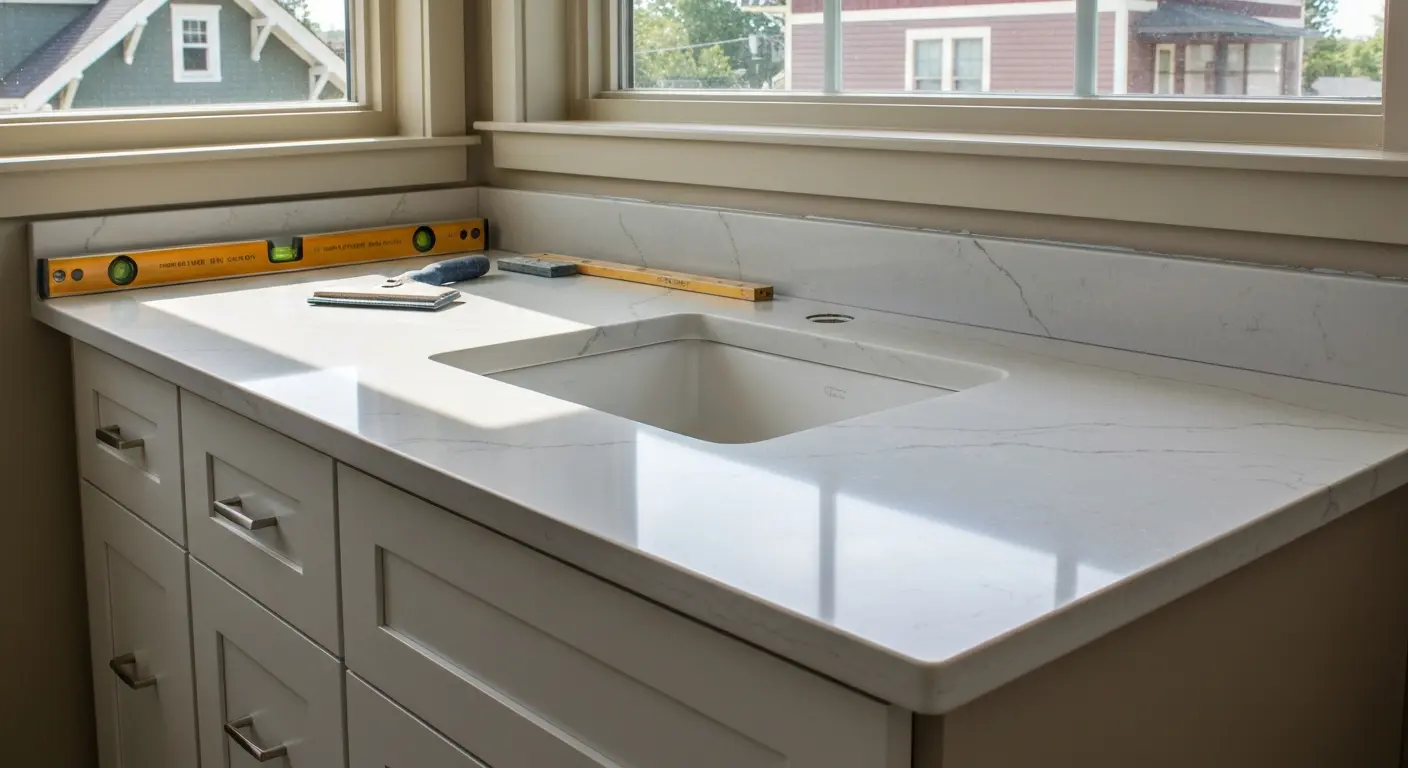 Bathroom countertop and vanity installation