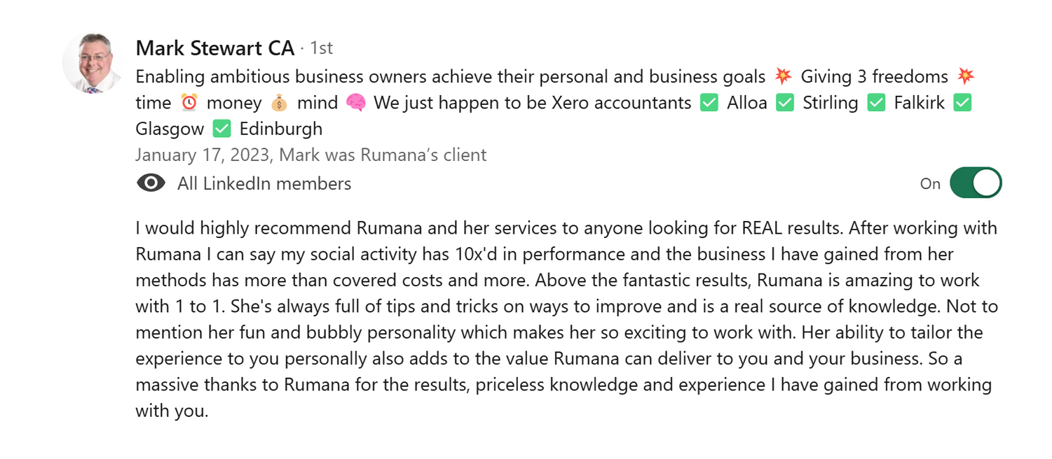 LinkedIn testimonial slide 7