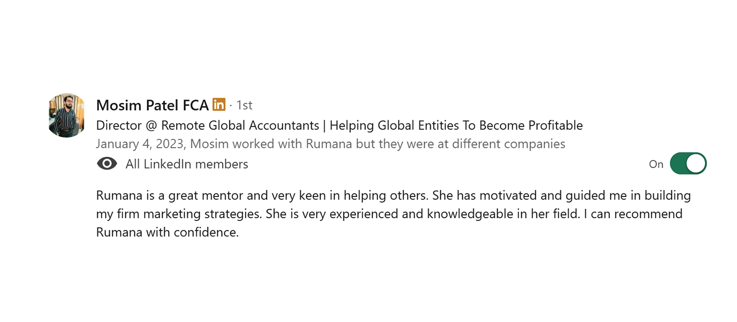 LinkedIn testimonial slide 5