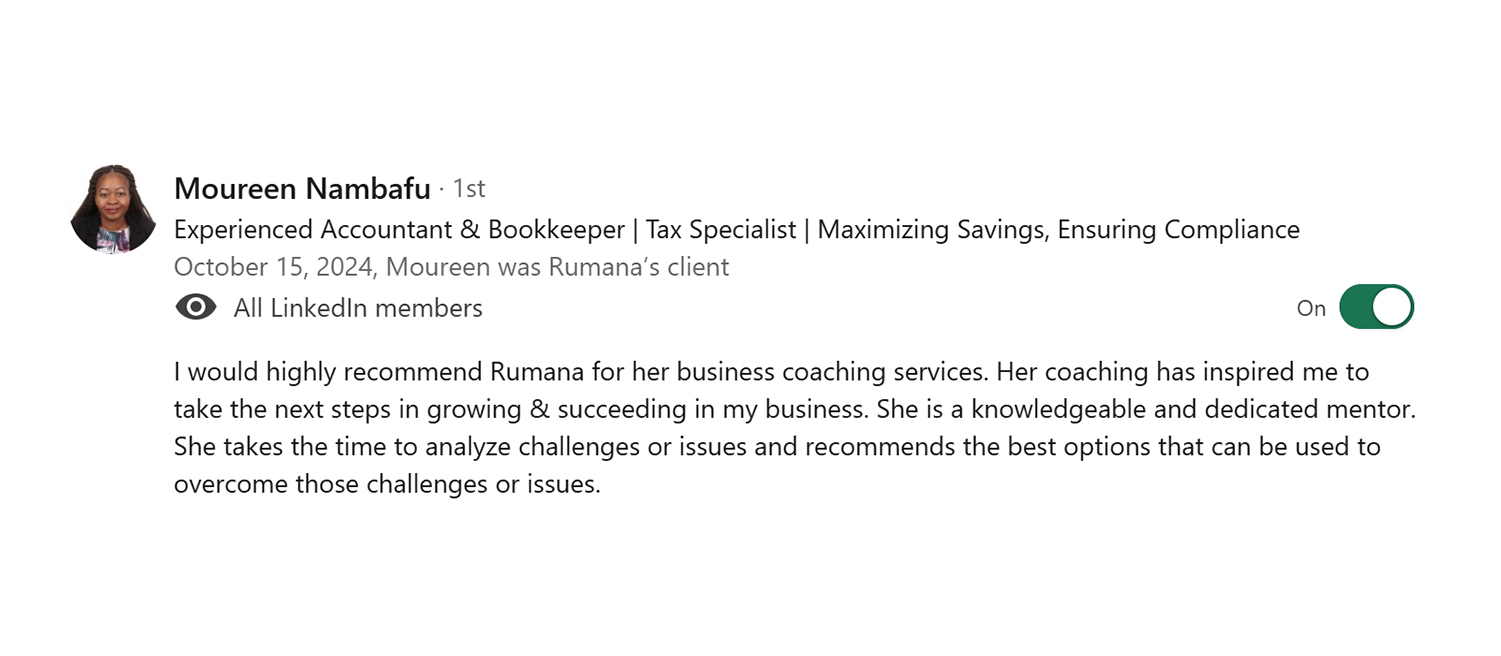 LinkedIn testimonial slide 2