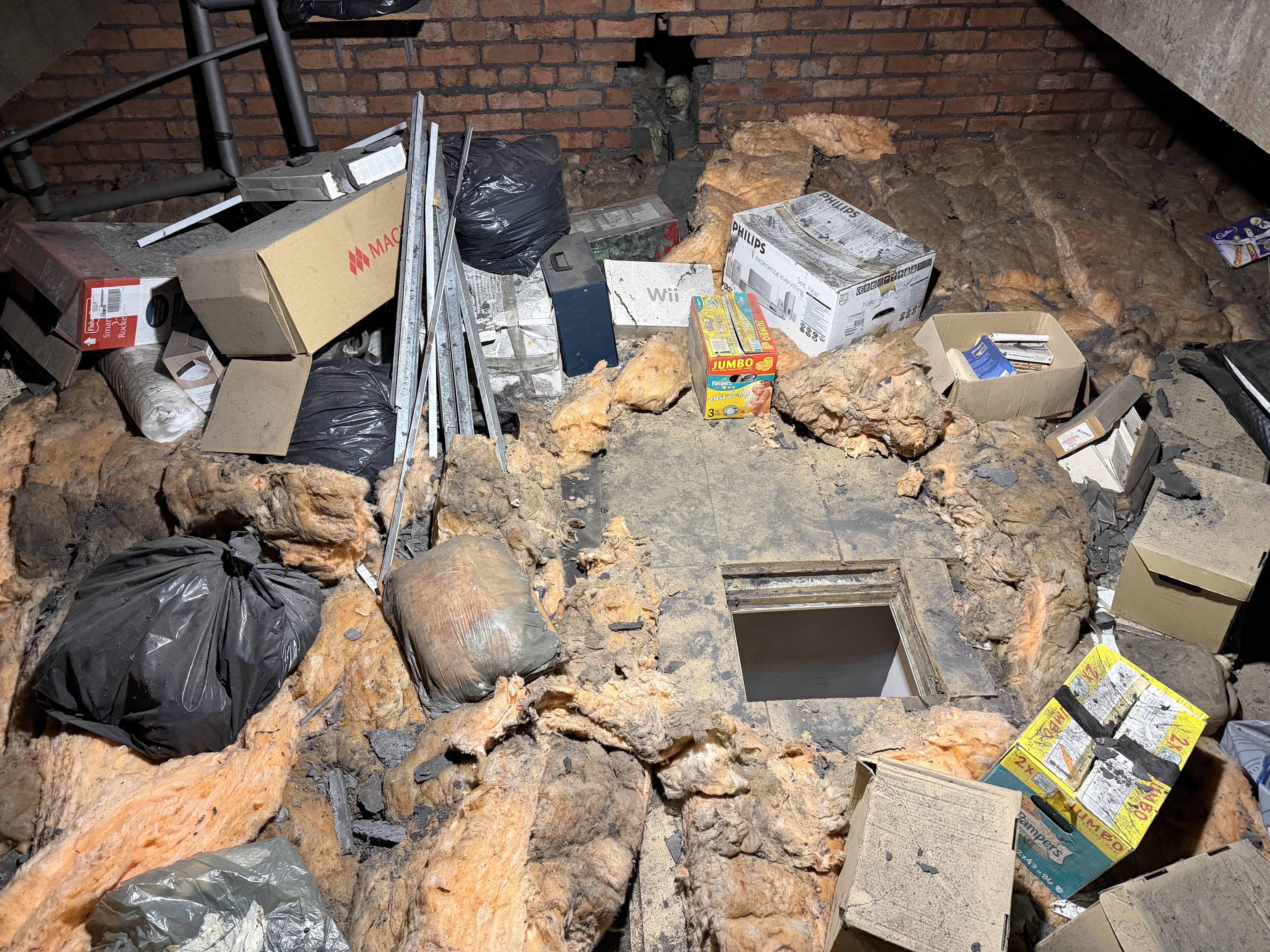 rubbish in loft