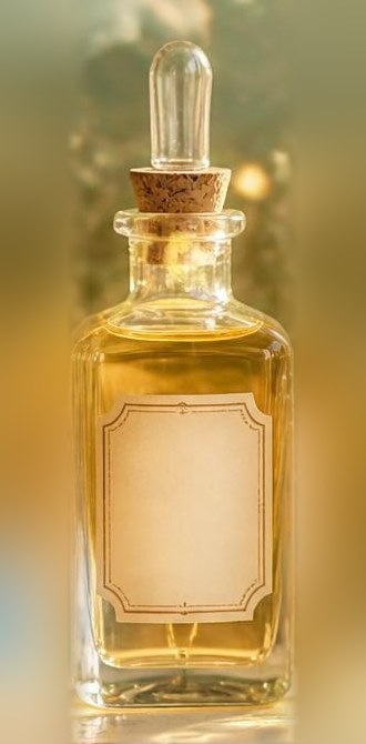 a golden yellow tincture with a cork stopper