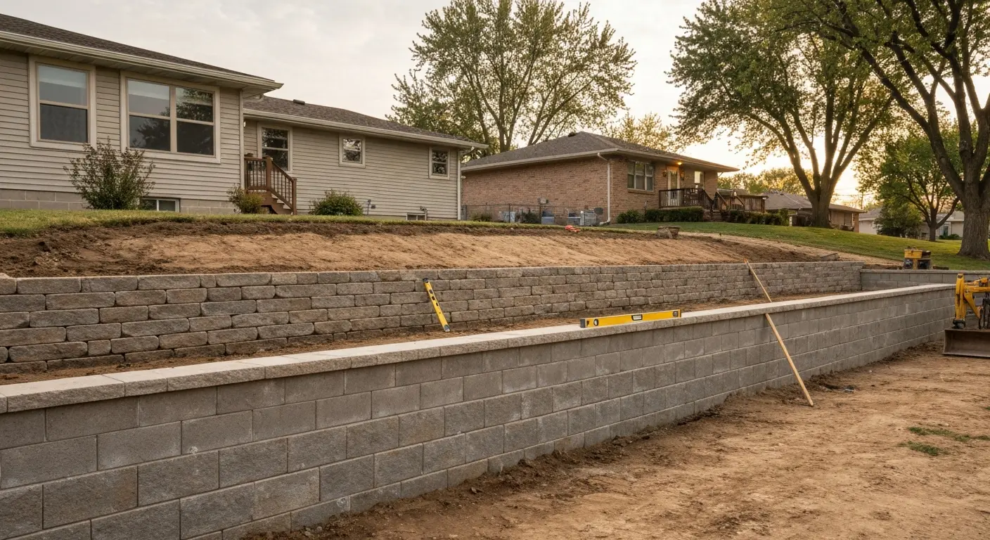 Retaining wall installation