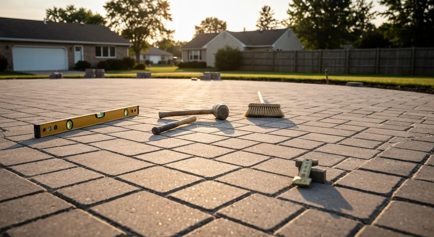 Paver patio installation