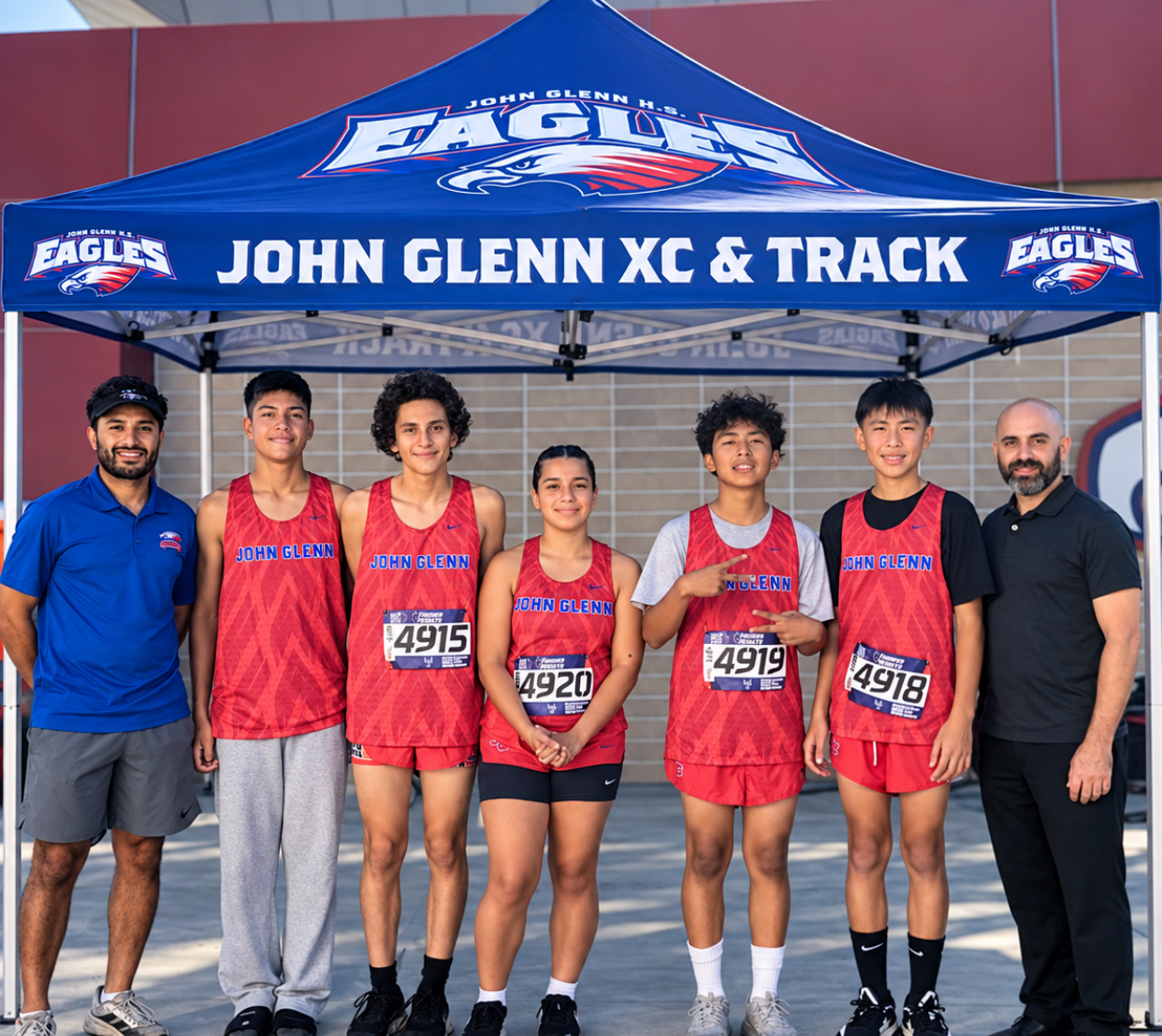 Anthony Armendarez with a school cross country and track team