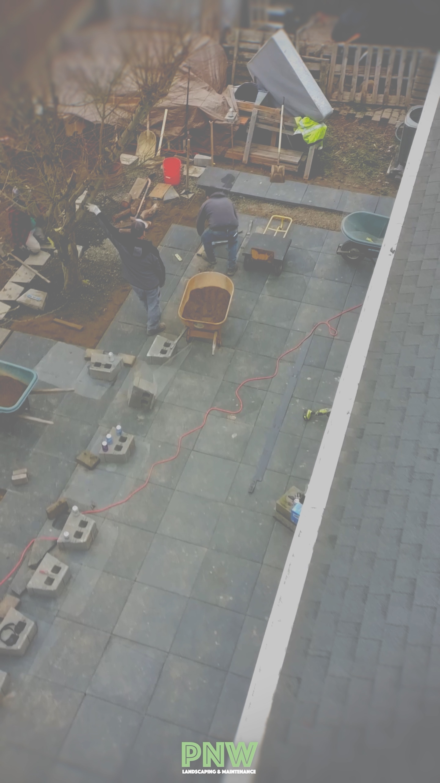 Backyard patio ground prep in progress