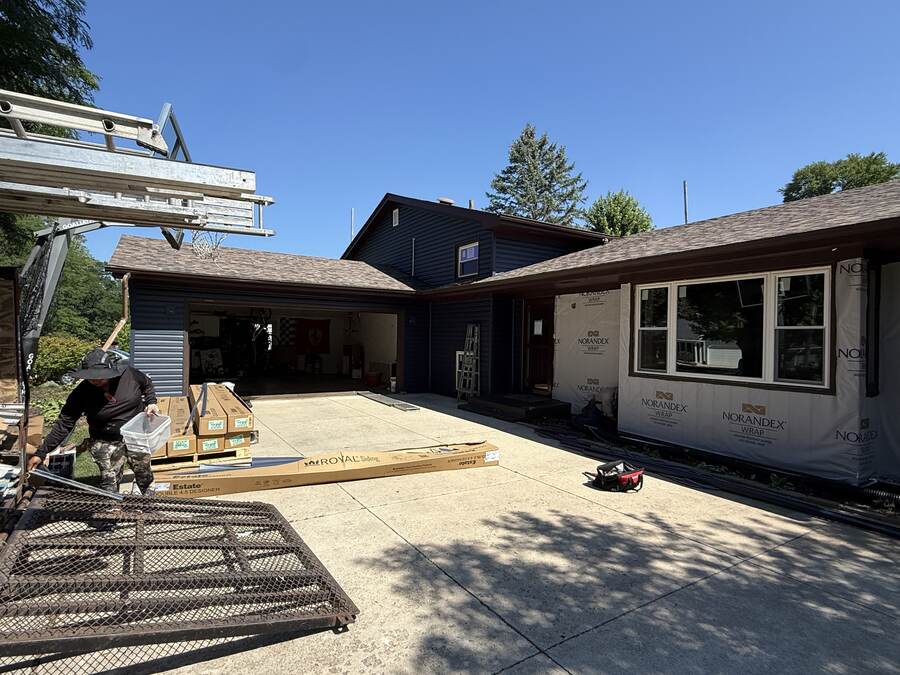 Mid-project: new siding install in progress
