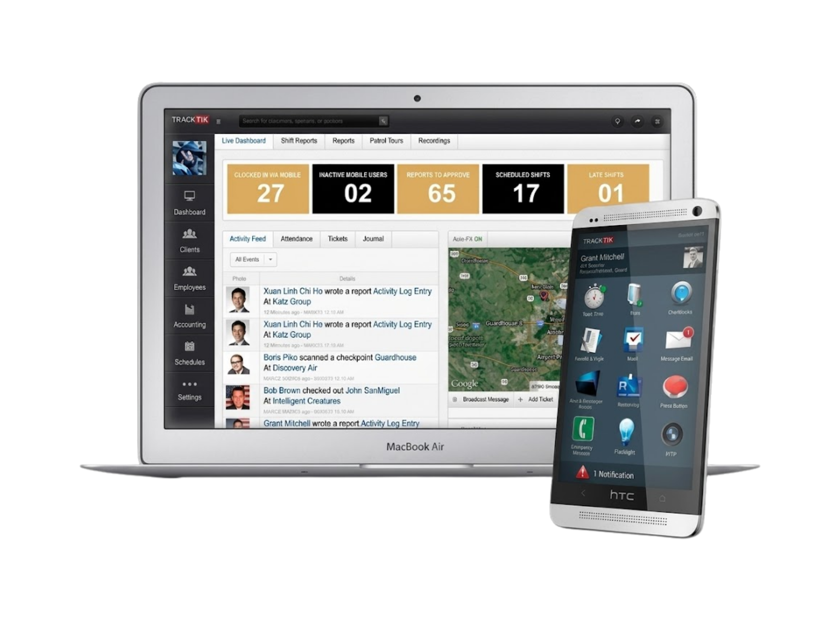 SecureTrack Mobile App GPS Map Mockup