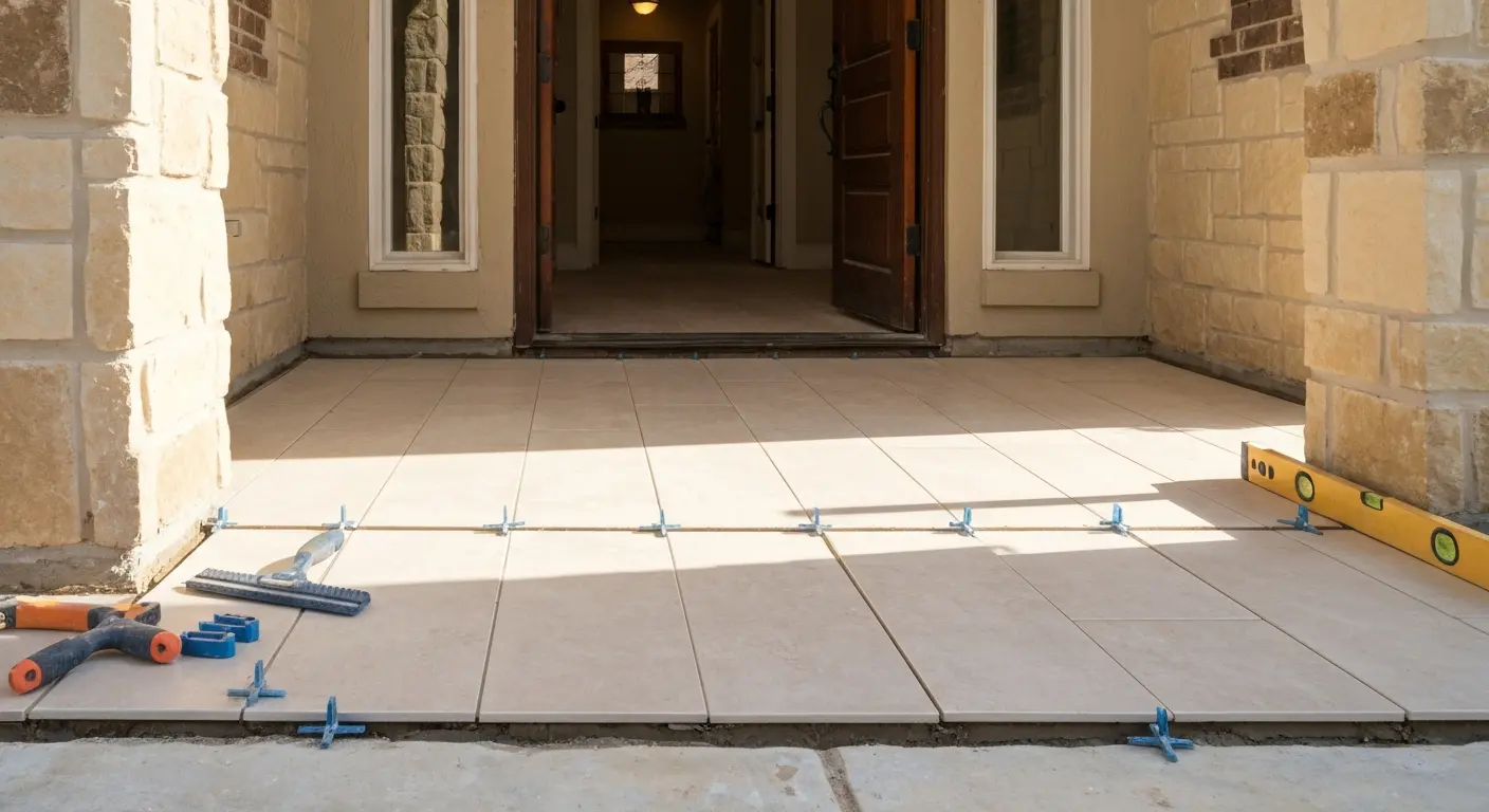 Entryway tile installation