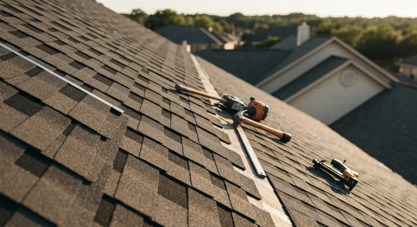 Roof repair on Rockwall home