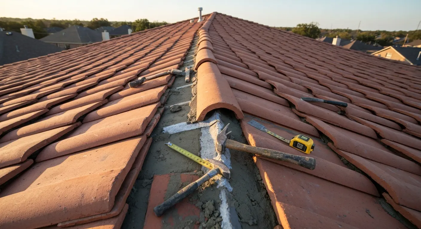 Tile roof repair in Forney