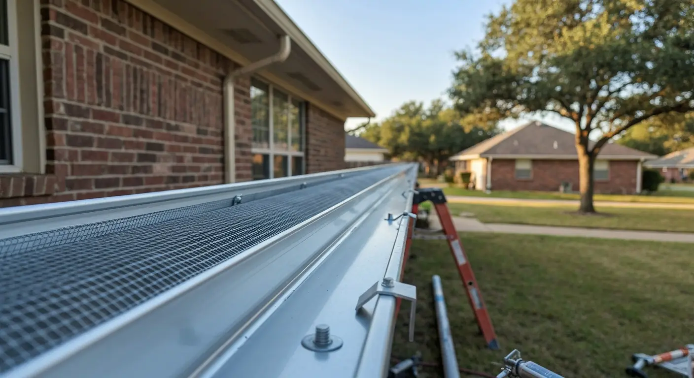 Gutter guard installation in Forney