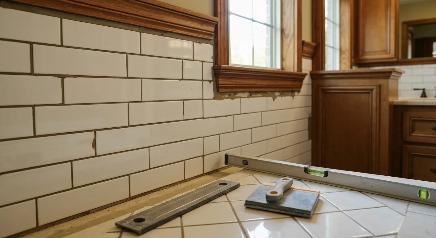 Bathroom tile installation