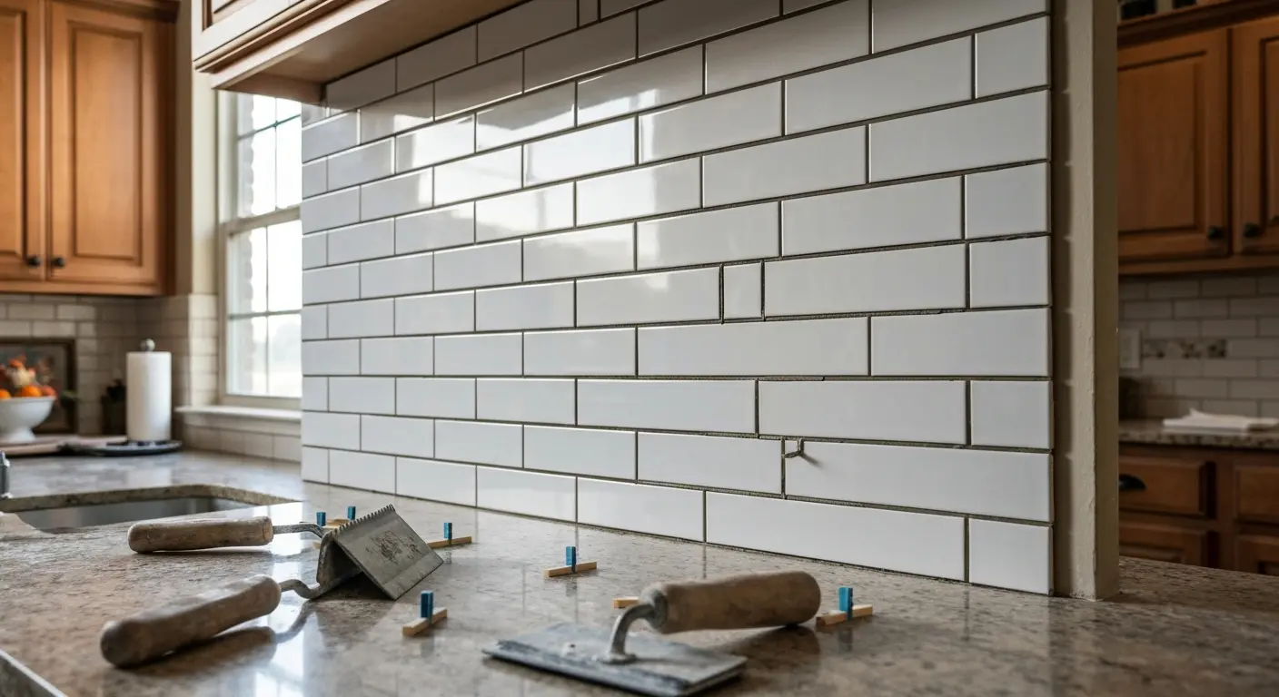 Kitchen tile installation