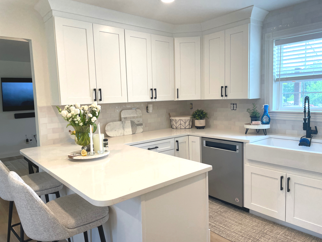 Custom quartz countertop installation in a London KY kitchen by Combs Installation Group