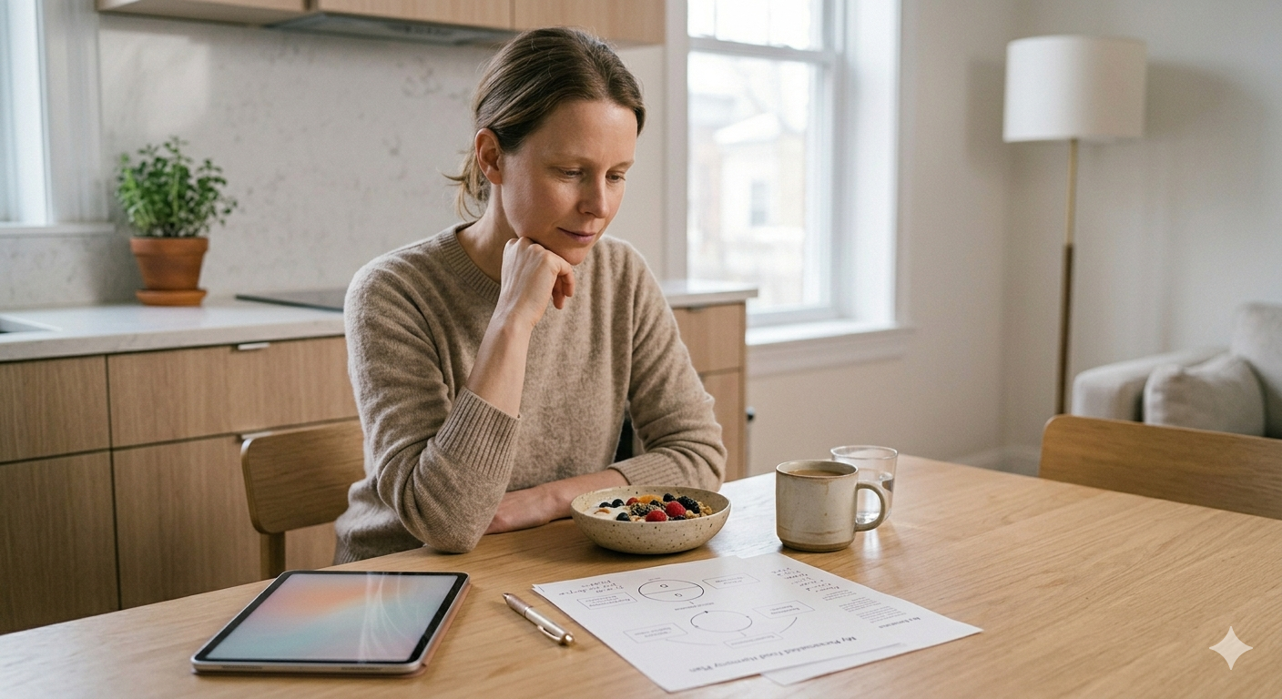 Woman thinking about food