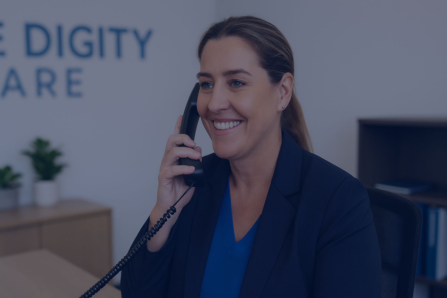 A True Dignity Care team member answering the phone