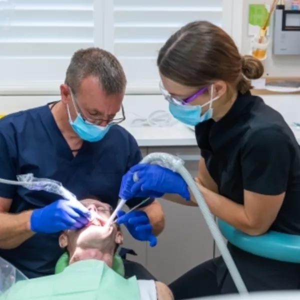 Dental team at work