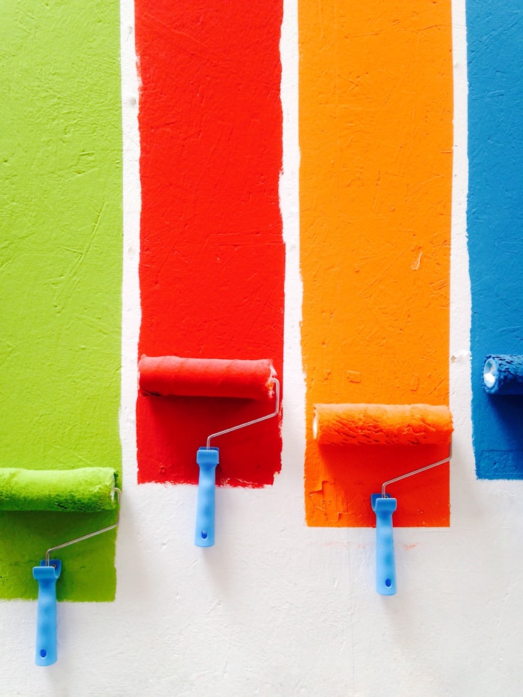 Professional paint supplies and crisp painted walls