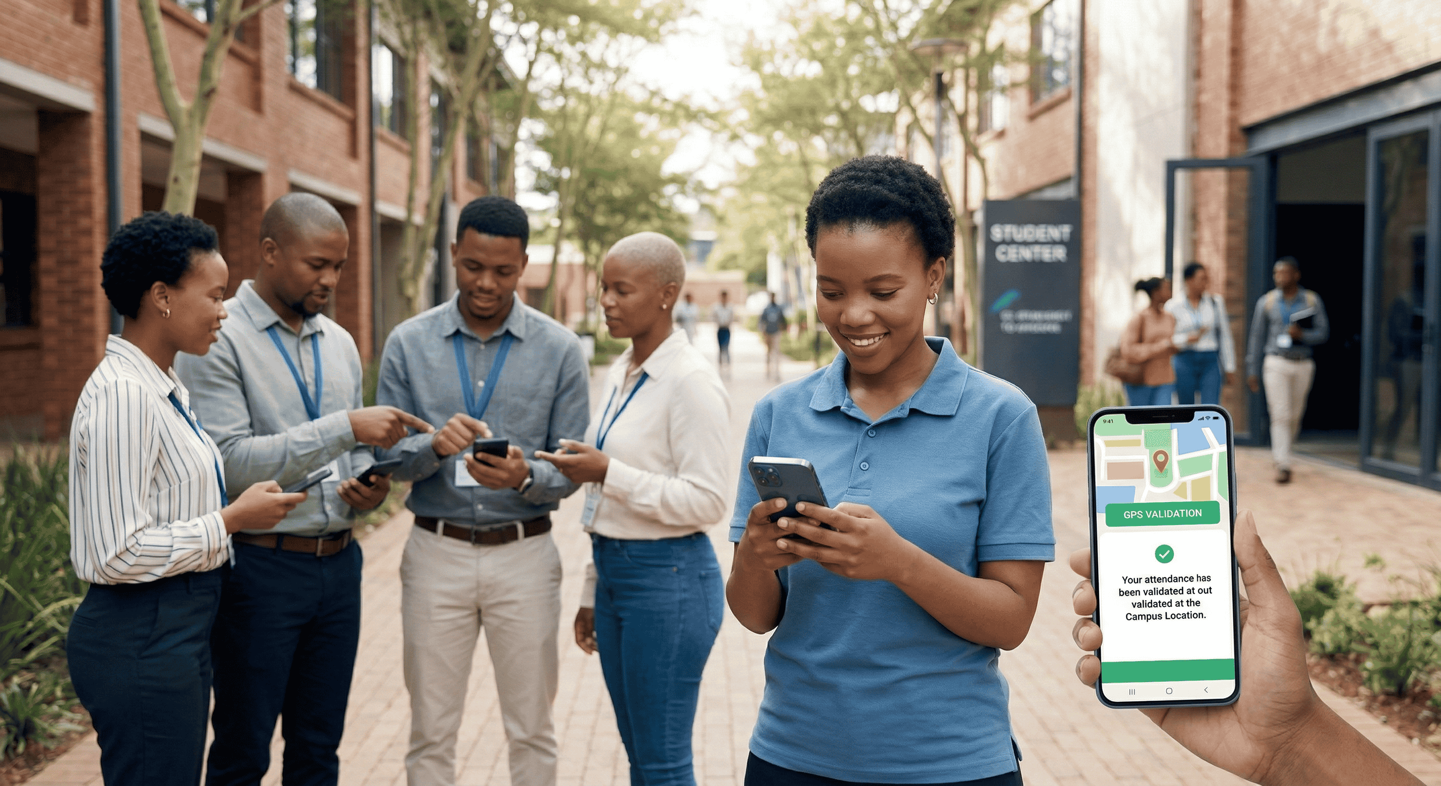 Student interface for mobile attendance check-in