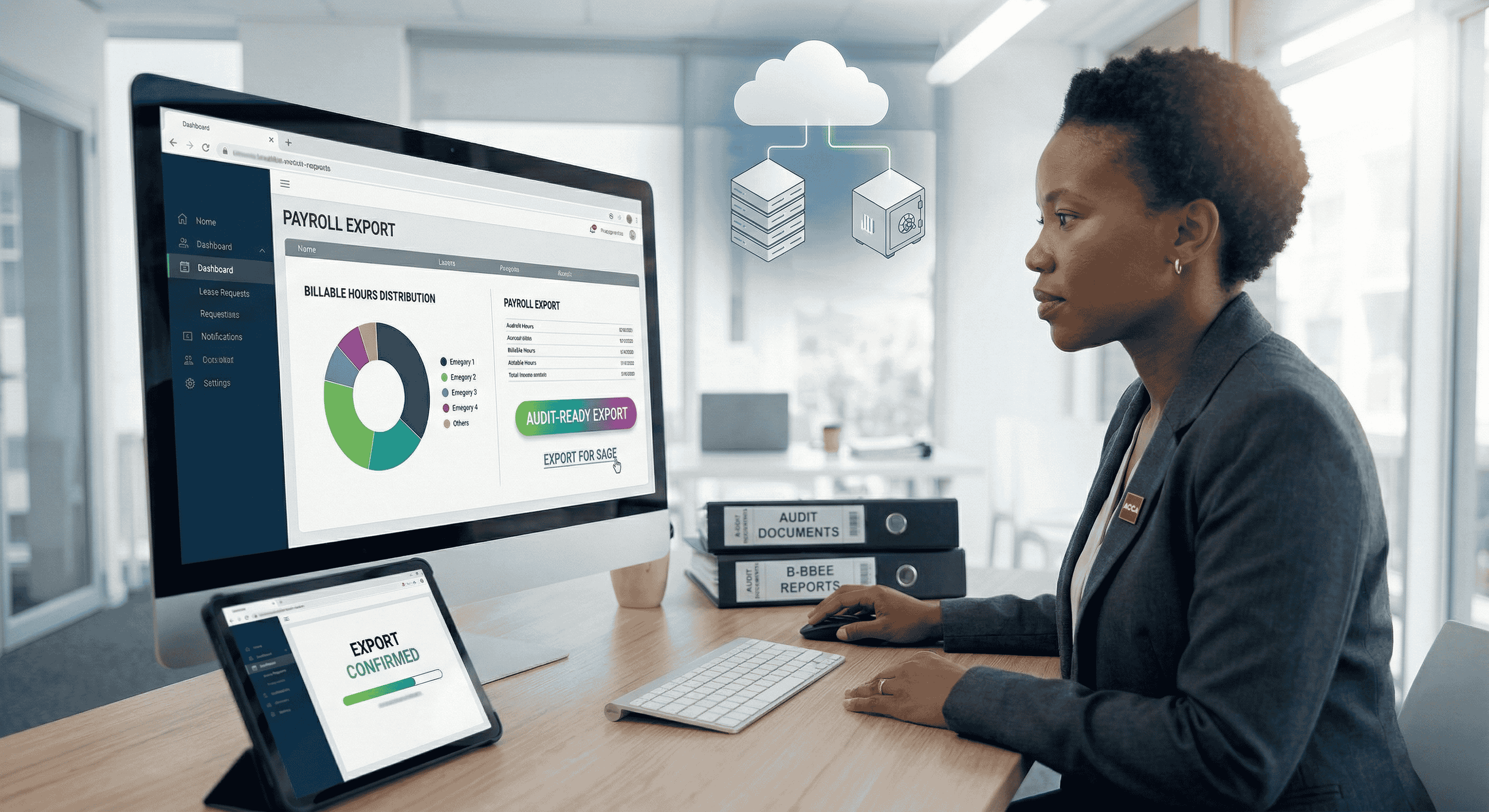 Automated payroll data export interface
